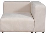 Modulo Divano 'Suldal' Elemento D'angolo Con Bracciolo A Destra 110 X 109 X 68 Cm Cordino Beige