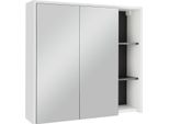 Vicco Mobile A Specchio Per Il Bagno Viola, 80 X 75 Cm Con Ripiani Aperti, Bianco/Grigio