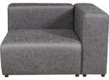 Modulo Divano 'Suldal' Elemento Angolare Con Bracciolo A Destra 110 X 109 X 68 Cm In Finto Camoscio Nero