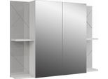 Vicco Mobile A Specchio Per Il Bagno Irma, 100 X 75 Cm Con 2 Porte, Bianco/Bianco Lucido