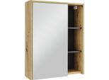 Vicco Mobile A Specchio Per Il Bagno Viola, 60 X 75 Cm Con Ripiani Aperti, Artigiano/Grigio