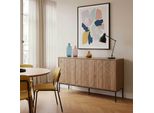 Credenza Moderna Rettangolare 3 Ante L147 Cm Legno Scuro - Oviala Ketry