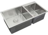 Lavello In Acciaio Inox Lavello Doppio Lavello Da Incasso Due Lavelli 82 Cm