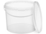 Benbow Secchio Con Coperchio 10 Litri Trasparente - Alimentare, Robusto, Ermetico - Contenitore In Plastica Con Manico - Vuoto