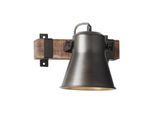 Brilliant Lampe, Decca Wandspot Schwarz Stahl, 1X A60, E27, 10W, Holz Aus Nachhaltiger Waldwirtschaft (Fsc)