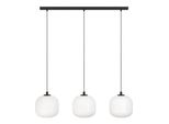 Eglo HäNgeleuchte "Mantunalle Pendellampe, Stahl, Glas, IP20, E27, Esstischlampe, Lampe", Schwarz-Weiß (Schwarz Weiß), 3, H: 110Cm, 1 Stk., Leuchten, Elegante HäNgelampe FüR Esszimmer, KüChe Oder Wohnzimmer, HäNgeleuchte