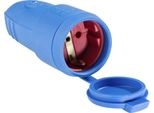 Contatto Di Terra Di Accoppiamento In Gomma As-Schwabe Senza Cavo Max. 2,5Mm² 230V Blu IP44