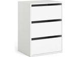 Dmora Cassettiera Adonino 39.9X51X70.2H Cm Bianco, 3 Cassetti Apertura Scorrevole