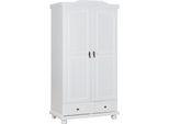 Dmora Armadio Multiuso 2 Ante Dclar 56X200H Cm Bianco, Appendiabiti 2 Ante