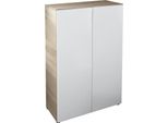 Dmora Armadio Multiuso 2 Ante Athenodora 36X103H Cm Marrone Rovere, 2 Ante 7 Vani