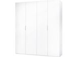 Dmora Guardaroba Grande Aram 52X200H Cm Bianco, Appendiabiti 4 Ante