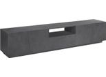 Dmora Mobile Porta Tv Azzurras 43X220X46H Cm Grigio Ardesia, 3 Vani 4 Ante Italy