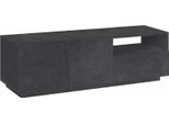 Dmora Mobile Porta Tv Aiace 43X150X46H Cm Grigio Ardesia, Apertura Battente Un Vano Italy