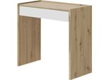Dmora Scrivania Akaba 40X81.5X77H Cm Marrone Rovere Nodi, Un Cassetto Supporto Pc