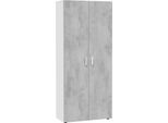 Dmora Armadio Multiuso 2 Ante Ashkita 37X182H Cm Bianco, 2 Ante Portascope