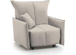 Talamo Italia Poltrona Atlantis Beige, Sfoderabile Braccioli Italy