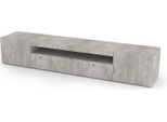 Dmora Mobile Porta Tv Amore 40X200X37H Cm Grigio Cemento, Apertura Battente E A Ribalta 4 Vani Italy