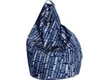 Talamo Italia Pouf Marisa 80X80X120H Cm Blu, Blu Forma Sacco Italy