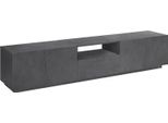 Dmora Mobile Porta Tv Azzurras 43X220X46H Cm Grigio Ardesia, 3 Vani 4 Ante Italy