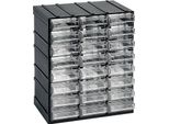 Dmora Armadio Multiuso 2 Ante Atanasia 14.8X23H Cm Nero Antracite, 24 Cassetti Apertura Scorrevole Italy