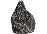 Talamo Italia Pouf Marisa 80X80X120H Cm Nero, Nero Forma Sacco Italy