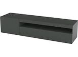 Dmora Mobile Porta Tv Acrilya 40X150X37H Cm Nero Antracite, Apertura Battente E A Ribalta 3 Vani Italy
