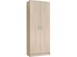 Dmora Armadio Multiuso 2 Ante Abadubidu 37X180H Cm Marrone Rovere, 2 Ante Portascope