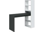 Dmora Scrivania Ali 53X120X144H Cm Nero Opaco, Modulabile Con Libreria