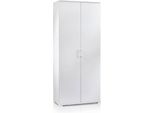 Dmora Armadio Multiuso 2 Ante Aliosha 45X195H Cm Bianco, 2 Ante 5 Vani Italy