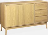 Credenza Effetto Legno A 2 Ante, 120Cm, Marrone Naturale