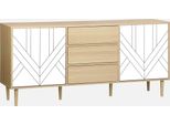 Credenza A 2 Ante Effetto Legno, 160Cm, Bianco