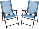Set Di 2 Sedie Da Giardino Costway, Sedie Pieghevoli Con Braccioli, Sedie Da Balcone Con Tessuto Resistente Alle Intemperie, Sedie Da Patio Per Giardino, Cortile, Balcone