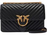 Pinko Borsa A Tracolla Love One Classic Dc Sheep Nappa Chevron Black - Antique Gold Nero