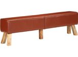 Panchina Turnbock Design Marrone 160 Cm In Vera Pelle