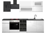 Dmora Cucina Completa Fonti Bianco Lucido, Modulabile Un Cassetto Italy