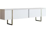 Dmora Mobile Porta Tv Abishia 30X180X50H Cm Bianco, Modulabile Apertura Battente