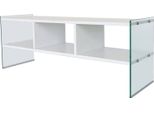 Dmora Mobile Porta Tv Winifred 35X120X45H Cm Bianco, 3 Vani 2 Ripiani