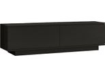 Dmora Mobile Porta Tv Goro 35.5X140X38.2H Cm Nero Nero, Apertura A Ribalta 2 Vani