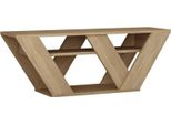 Dmora Mobile Porta Tv Amazzonite 30X110X40H Cm Marrone Quercia, 2 Vani 2 Ripiani