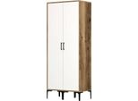 Dmora Guardaroba 2 Ante Acate 47.5X201.4H Cm Bianco, Appendiabiti 2 Ante