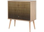 Dmora Cassettiera Apricale 40X80X90H Cm Marrone Quercia, 3 Cassetti Apertura Scorrevole