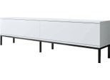 Dmora Mobile Porta Tv Espero 30X180X47H Cm Bianco, Modulabile Apertura A Ribalta