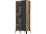 Dmora Guardaroba 2 Ante Weng 47.5X201.4H Cm Nero Antracite, Appendiabiti 2 Ante