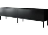 Dmora Mobile Porta Tv Espero 30X180X47H Cm Nero Nero, Modulabile Apertura A Ribalta