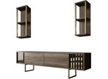 Dmora Mobile Porta Tv Artinay 30X180X48H Cm Marrone Noce, Modulabile Apertura A Ribalta