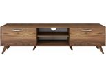 Dmora Mobile Porta Tv Avir 35X180X48.6H Cm Marrone Noce, Apertura A Ribalta 4 Vani