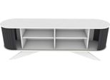 Dmora Mobile Porta Tv Bailu 43X180X60H Cm Nero Antracite, Apertura Scorrevole 6 Vani