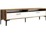 Dmora Mobile Porta Tv Angiari 35X47X180H Cm Bianco, Modulabile Apertura A Ribalta