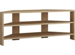 Dmora Mobile Porta Tv Centauro 36X114X45H Cm Marrone Quercia, 3 Vani 2 Ripiani