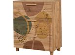 Dmora Cassettiera Dacia 43X80X95H Cm Marrone Quercia, 3 Cassetti Apertura Scorrevole
